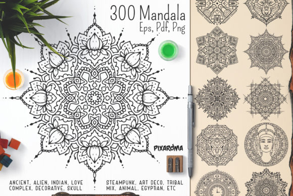 300 Mandala Ornaments