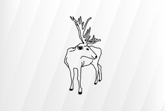 Black Deer Line Illustration