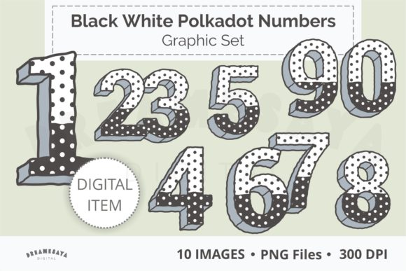 Black White Polkadot Numbers Clipart Set: A Versatile Digital Resource for Creative Projects