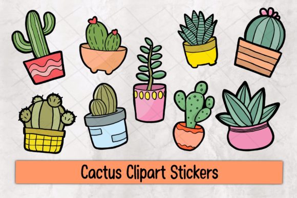 Cactus Clipart Stickers: A Versatile Decorative Design Resource for Creators and Businesses