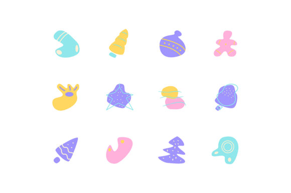 Christmas Holiday Abstract Element Set: A Versatile Design Resource for Creative Professionals