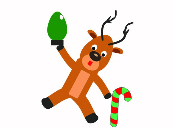 Christmas Reindeer with Green Decorative: A Versatile Design for Festive Creations