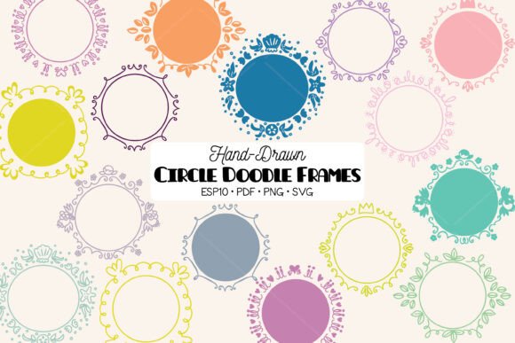 Circle Frame Color Round Wreath Border