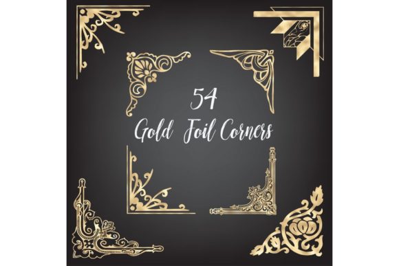 Enhancing Visual Appeal with Gold Foil Corners and Golden Borders: A Decorative Clip Art Guide