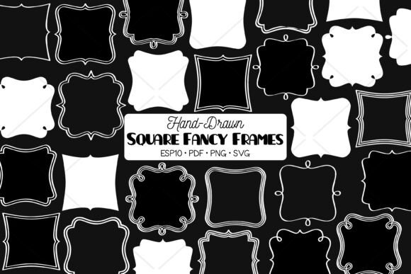 Fancy White Square Frames Border: A Versatile Decorative Element for Creative Projects