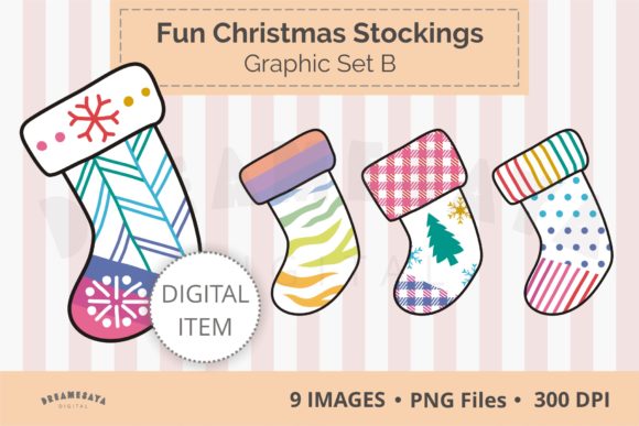 Fun Christmas Stockings Png Clipart B