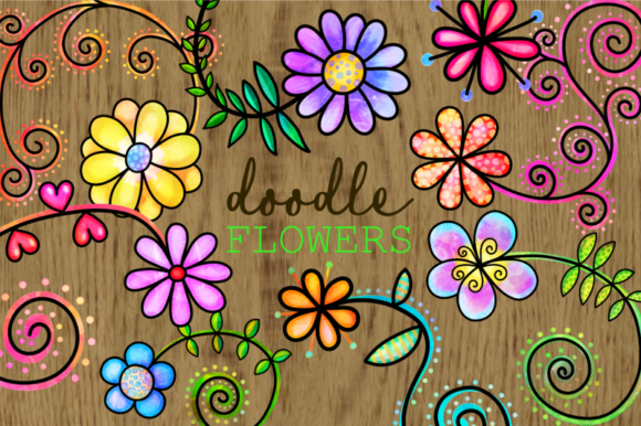 Hand Drawn Doodle Watercolor Flowers: A Versatile Design Asset for Creative Projects