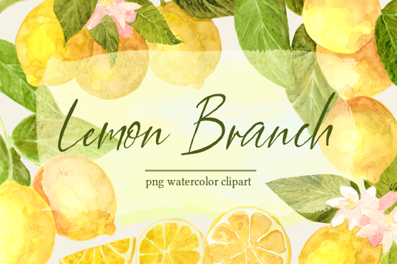 Lemon Branch Botanical Watercolor Set: A Versatile Resource for Creative Projects