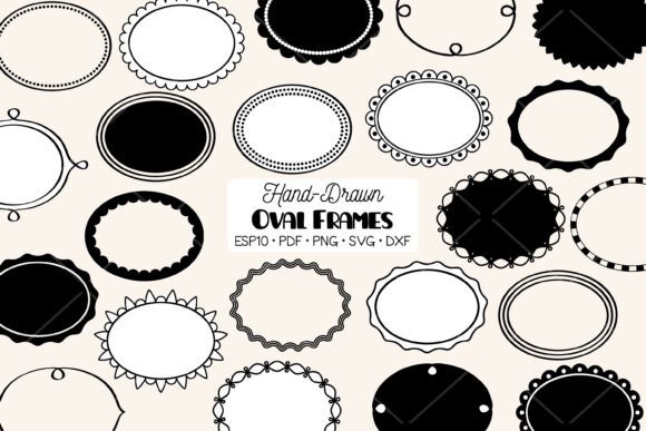 Oval Frames Hand Drawn Border: A Versatile Design Element for Creative Projects