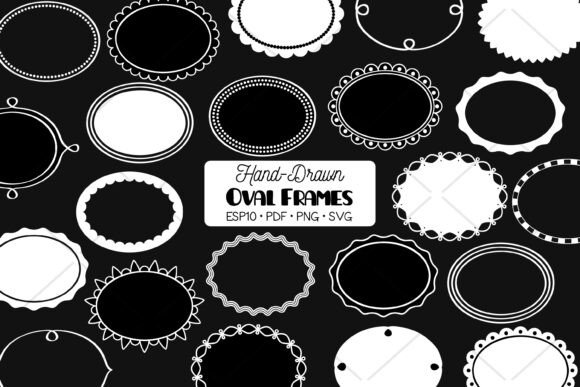 Oval Frames White Hand Drawn Border: A Creative Resource for DIY Projects