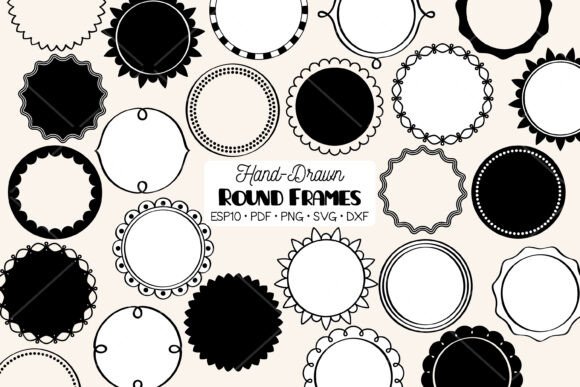 Round Frames Hand Drawn Circle Border