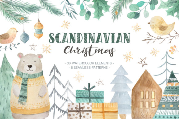 Scandinavian Watercolor Christmas: A Modern Approach to Festive Design