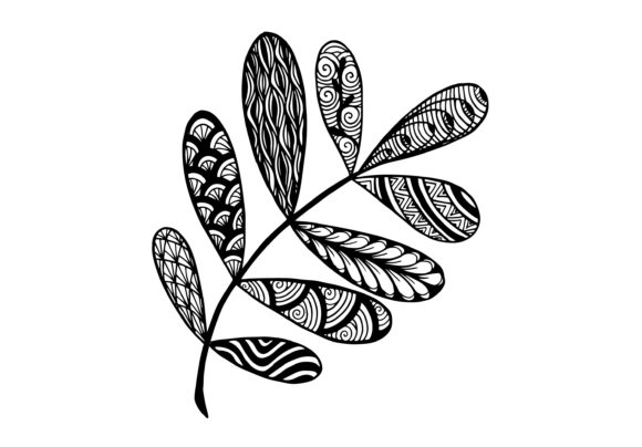 Vector Illustration Leaves in Doodle Style