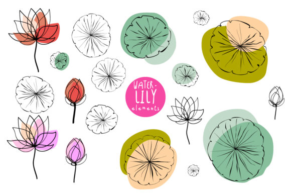 Water-lily Elements and Patterns: A Versatile Design Resource for Scandinavian-Inspired Projects