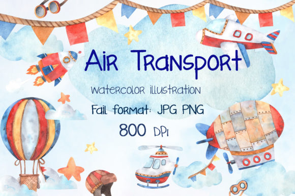 Watercolor Air Transport: A Creative Resource for Designers and Artists