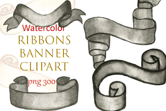 Watercolor Clipart Ribbons Banner Winter: A Versatile Design Element for Seasonal Creativity