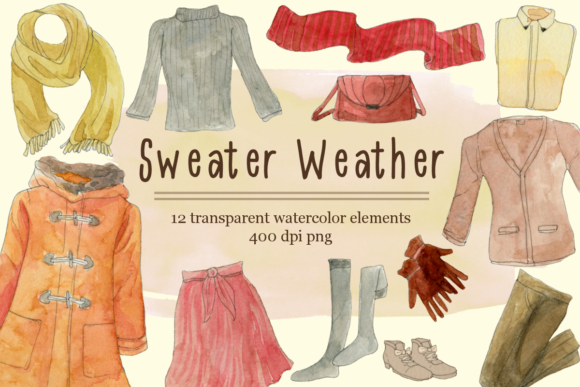 Watercolor Fall Fashion Clipart Set: A Creative Resource for Autumn-Themed Projects