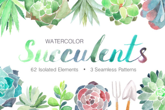 Watercolor Succulents Collection: A Versatile Design Asset for Creative Projects