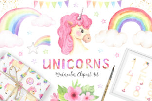 Watercolor Unicorns Set Vol.2: A Magical Collection for Creative Projects