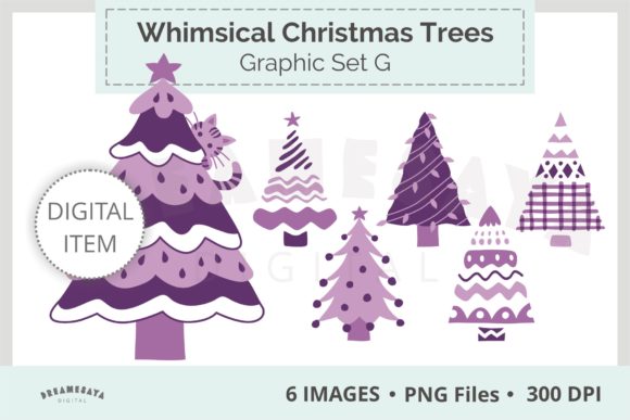 Whimsical Christmas Trees PNG Clipart: A Festive Addition to Your Creative Projects