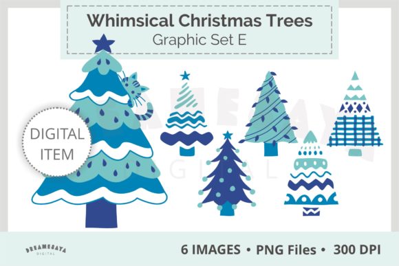 Whimsical Christmas Trees Png Clipart E: A Creative Asset for Your Holiday Projects
